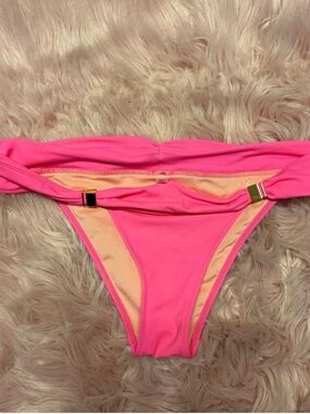 Victoria's Secret Hot Pink Bikini Bottom with Gold Hardware